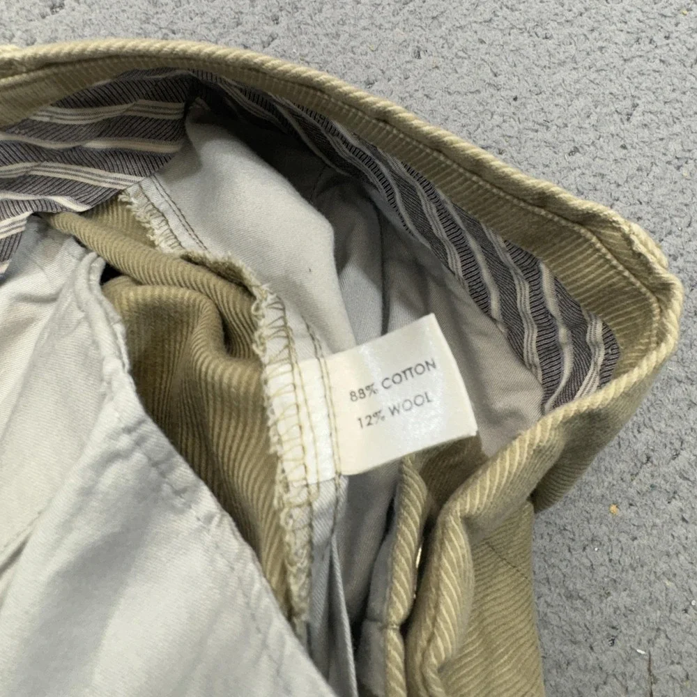 Peter Millar Pants Men 36x27 Tan Khaki Chinos Corduroy Wool Blend Casual Flat